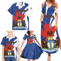 Personalised Canada Toronto Family Matching Summer Maxi Dress and Hawaiian Shirt Maple Leaf Diversity Our Strength