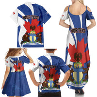 Personalised Canada Toronto Family Matching Summer Maxi Dress and Hawaiian Shirt Maple Leaf Diversity Our Strength