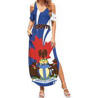 Personalised Canada Toronto Family Matching Summer Maxi Dress and Hawaiian Shirt Maple Leaf Diversity Our Strength