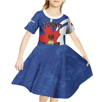 Personalised Canada Toronto Kid Short Sleeve Dress Maple Leaf Diversity Our Strength
