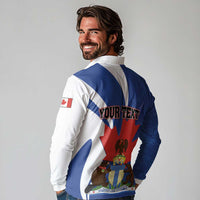 Personalised Canada Toronto Long Sleeve Polo Shirt Maple Leaf Diversity Our Strength