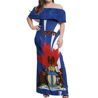 Personalised Canada Toronto Off Shoulder Maxi Dress Maple Leaf Diversity Our Strength