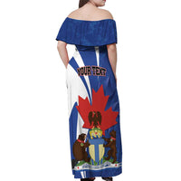 Personalised Canada Toronto Off Shoulder Maxi Dress Maple Leaf Diversity Our Strength