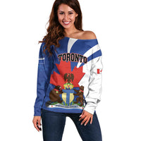 Personalised Canada Toronto Off Shoulder Sweater Maple Leaf Diversity Our Strength