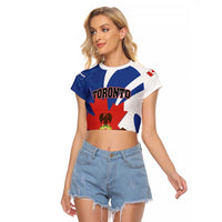 Personalised Canada Toronto Raglan Cropped T Shirt Maple Leaf Diversity Our Strength
