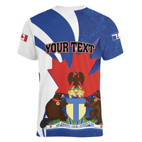 Personalised Canada Toronto Women V-Neck T-Shirt Maple Leaf Diversity Our Strength