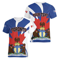 Personalised Canada Toronto Women V-Neck T-Shirt Maple Leaf Diversity Our Strength