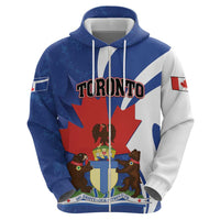 Personalised Canada Toronto Zip Hoodie Maple Leaf Diversity Our Strength