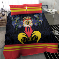 Belgium Iris Day Bedding Set Royaume de Belgique Coat Of Arms - Wonder Print Shop