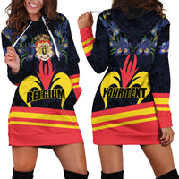 Personalized Belgium Iris Day Hoodie Dress Royaume de Belgique Coat Of Arms - Wonder Print Shop