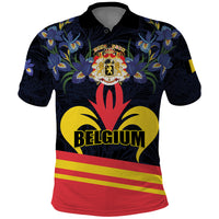 Personalized Belgium Iris Day Polo Shirt Royaume de Belgique Coat Of Arms - Wonder Print Shop