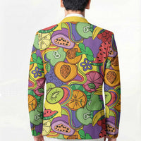 Hawaii Fruits Hippie Style Blazer Vibrant Colorful