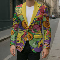 Hawaii Fruits Hippie Style Blazer Vibrant Colorful