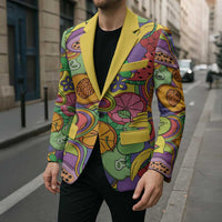 Hawaii Fruits Hippie Style Blazer Vibrant Colorful