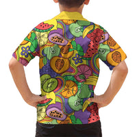 Hawaii Fruits Hippie Style Kid Hawaiian Shirt Vibrant Colorful