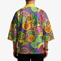 Hawaii Fruits Hippie Style Kimono Vibrant Colorful
