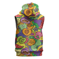 Hawaii Fruits Hippie Style Sleeveless Hoodie Vibrant Colorful