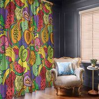 Hawaii Fruits Hippie Style Window Curtain Vibrant Colorful