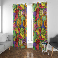 Hawaii Fruits Hippie Style Window Curtain Vibrant Colorful