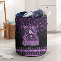 Native American Lupus Girl Laundry Basket Fight Like a Queen