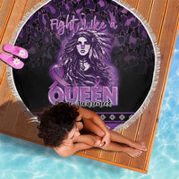 Native American Lupus Girl Beach Blanket Fight Like a Queen