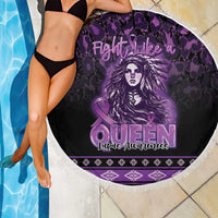 Native American Lupus Girl Beach Blanket Fight Like a Queen