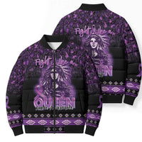 Personalized Native American Lupus Girl Bomber Puffer Jacket Fight Like a Queen