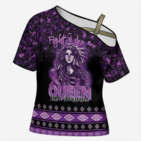 Personalized Native American Lupus Girl Cross Shoulder Shirt Fight Like a Queen