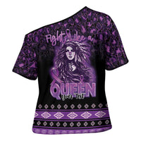 Personalized Native American Lupus Girl Cross Shoulder Shirt Fight Like a Queen