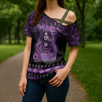 Personalized Native American Lupus Girl Cross Shoulder Shirt Fight Like a Queen