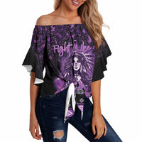 Personalized Native American Lupus Girl Off Shoulder Wrap Waist Top Fight Like a Queen