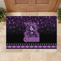 Native American Lupus Girl Rubber Doormat Fight Like a Queen