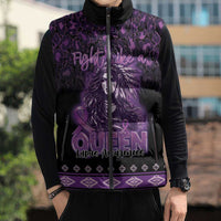 Personalized Native American Lupus Girl Sleeveless Puffer Jacket Fight Like a Queen