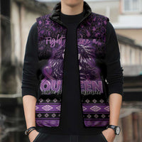 Personalized Native American Lupus Girl Sleeveless Puffer Jacket Fight Like a Queen