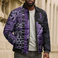 Personalized African Lady Lupus Awareness Bomber Puffer Jacket Fight Support Cure