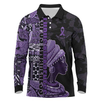 Personalized African Lady Lupus Awareness Long Sleeve Polo Shirt Fight Support Cure