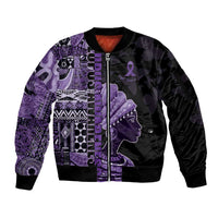 Personalized African Lady Lupus Awareness Sleeve Zip Bomber Jacket Fight Support Cure