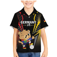 Personalized Germany 2024 Football Family Matching Mermaid Dress and Hawaiian Shirt DFB Team Black Version - Wonder Print Shop
