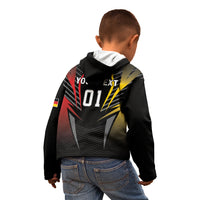 Personalized Germany 2024 Football Kid Hoodie DFB Team Black Version - Wonder Print Shop