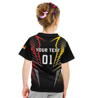 Personalized Germany 2024 Football Kid T Shirt DFB Team Black Version - Wonder Print Shop
