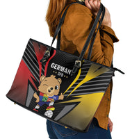 Germany 2024 Football Leather Tote Bag DFB Team Black Version - Wonder Print Shop