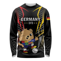Personalized Germany 2024 Football Long Sleeve Shirt DFB Team Black Version - Wonder Print Shop