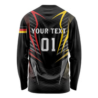 Personalized Germany 2024 Football Long Sleeve Shirt DFB Team Black Version - Wonder Print Shop