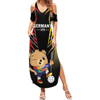 Personalized Germany 2024 Football Summer Maxi Dress DFB Team Black Version - Wonder Print Shop