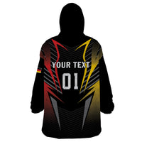 Personalized Germany 2024 Football Wearable Blanket Hoodie DFB Team Black Version - Wonder Print Shop