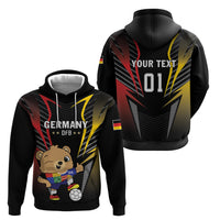 Personalized Germany 2024 Football Zip Hoodie DFB Team Black Version - Wonder Print Shop