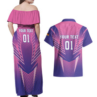 Personalized Germany 2024 Football Couples Matching Off Shoulder Maxi Dress and Hawaiian Shirt DFB Team Pink Version - Wonder Print Shop