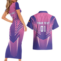 Personalized Germany 2024 Football Couples Matching Short Sleeve Bodycon Dress and Hawaiian Shirt DFB Team Pink Version - Wonder Print Shop
