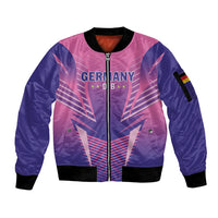 Personalized Germany 2024 Football Sleeve Zip Bomber Jacket DFB Team Pink Version - Wonder Print Shop