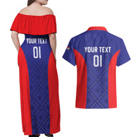 Personalized Croatia 2024 Football Couples Matching Off Shoulder Maxi Dress and Hawaiian Shirt Hrvatska Vatreni - Wonder Print Shop